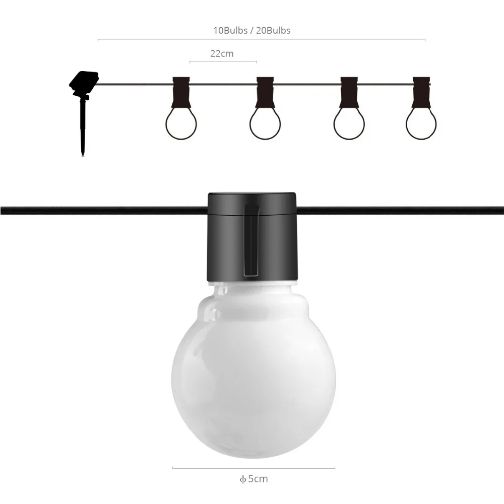 Солнечный светильник Guirlande Lumineuse светодиодный пузырьковый шар гирлянда садовый забор патио Солнечный Сказочный светильник s наружный струнный светильник s