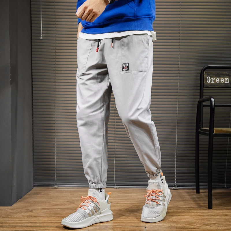 Мужские брюки карго pantalones hombre хип поп-брюки многокарманные уличные спортивные брюки Hombre мужские повседневные Модные брюки мужские - Цвет: 105 gray