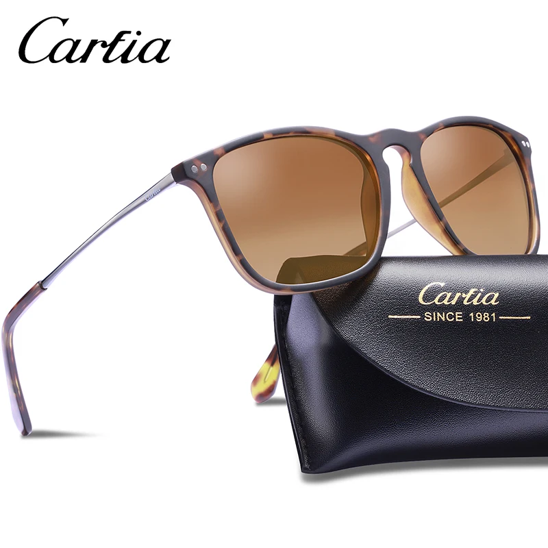 Carfia мужские и женские поляризованные солнцезащитные очки, классические модные квадратные солнцезащитные очки, брендовые дизайнерские зеркальные линзы UV400 5200