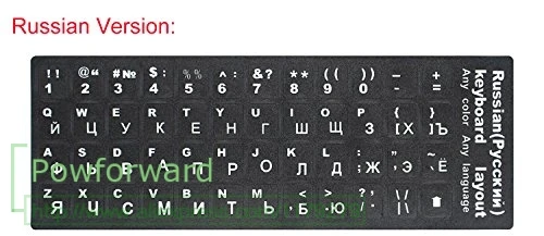 100pcs Keyboard Film Stickers Letters Desktop Russian Spanish Arabic French German Hebrew Italian Korean Janpanese Computer - Цвет: Russian