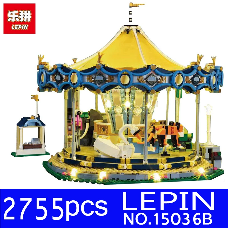 

LEPIN 15036B 2755Pcs Streetview City Series The 10th Anniversary Carousel with Light Set 10257 Building Blocks Bricks Toys Model