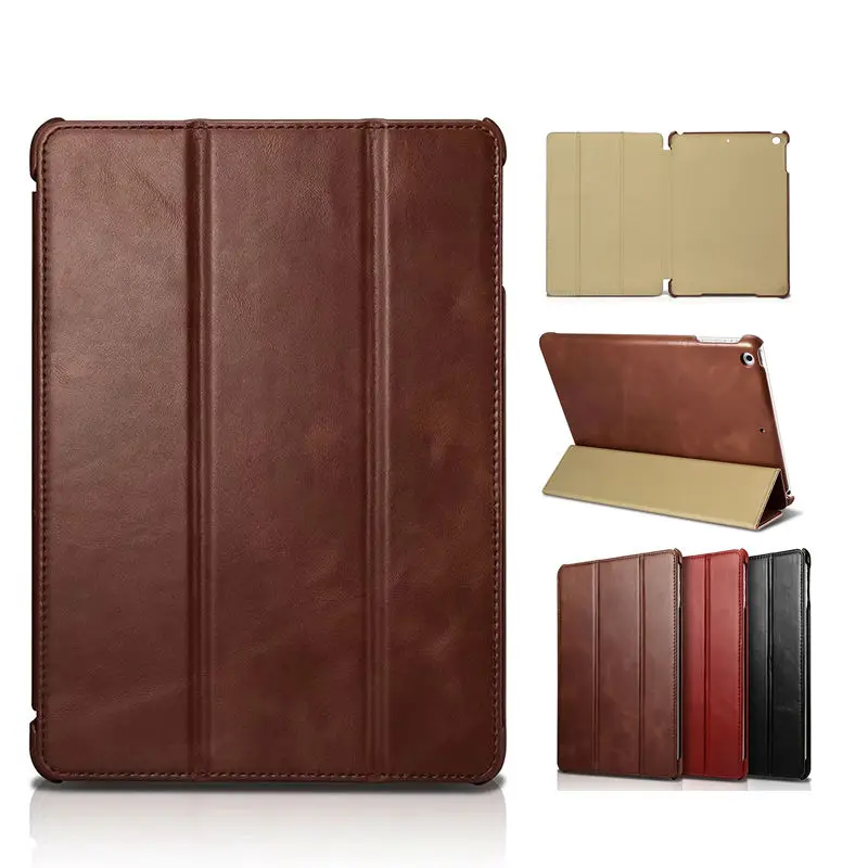 

Icarer For iPad 9.7 2017 Genuine Real Leather Case Cover Protective Stand For Apple iPad 2017 9.7'' Tablet 9.7'' Business Funda