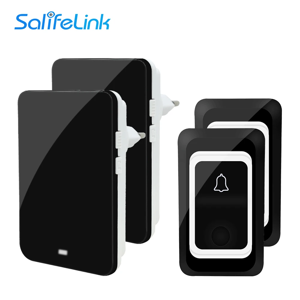 

Salifelink Waterproof Home Wireless Doorbell Smart LED Light Calling Bell 150M Remote Battery Button 28 Rings 4 Volume Door Bell