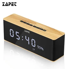 ZAPET Speaker Portable Bluetooth Speaker Wireless Stereo Music Soundbox with LED Time Display Clock Alarm Loudspeaker