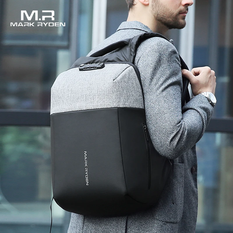 Mark Ryden New Anti-thief USB Recharging Laptop Backpack Hard Shell No Key TSA Customs Lock Design Backpack Men Travel Backpack