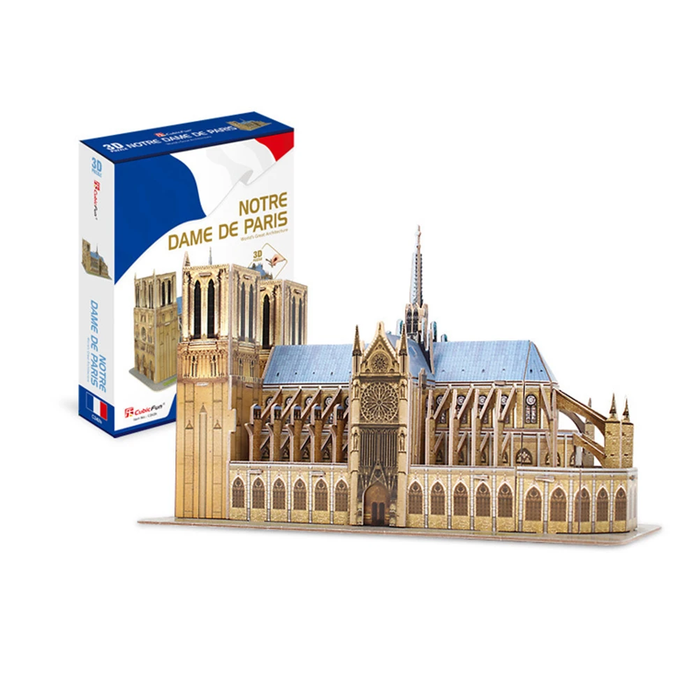 53 шт международно известная архитектура "Notre Dame De Paris" сделай сам "3D Бумага игрушки-головоломки для Украшения для детской