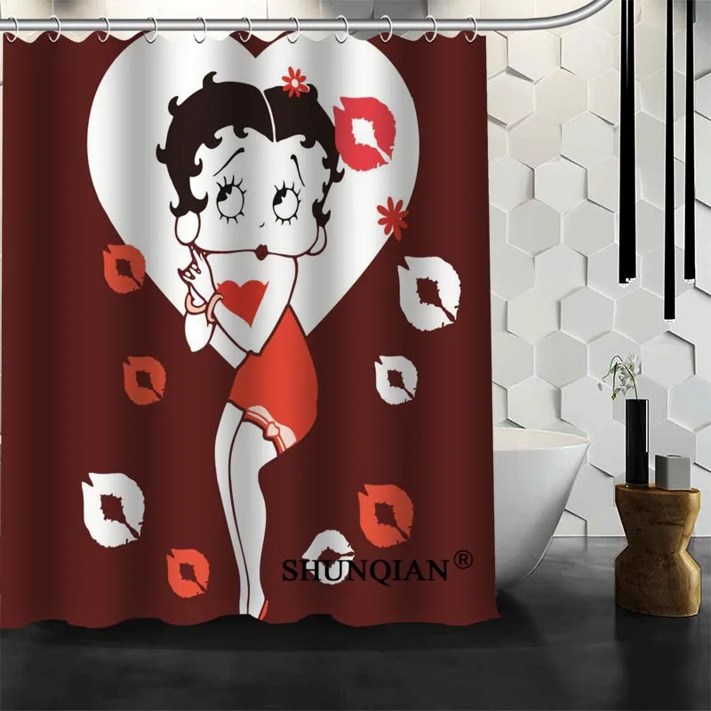 Best хороший обычай Betty Boop душ Шторы Для ванной Шторы Водонепроницаемый Ткань Ванная комната Шторы больше размер a6.1-37