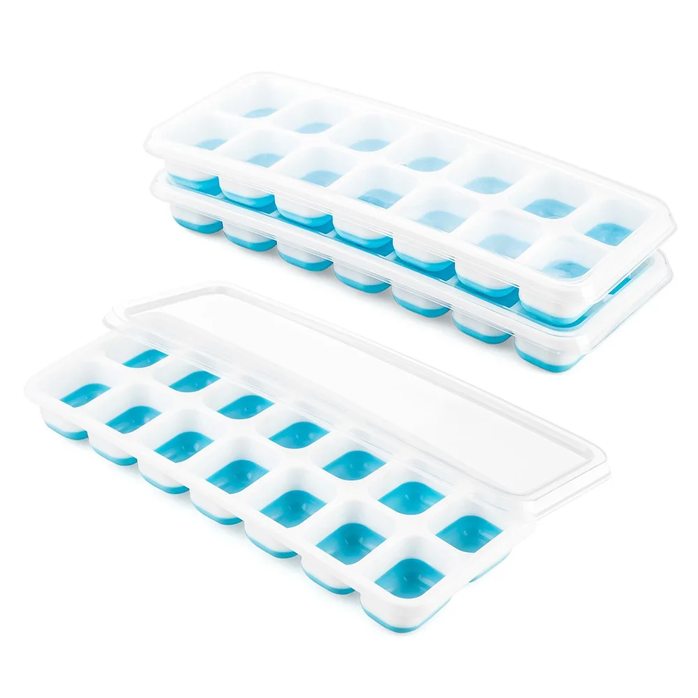 Нетоксичный, безопасный и подвижный силиконовый лоток для льда Ices Jelly Maker формовочные лотки с защитой от разлива PP крышки