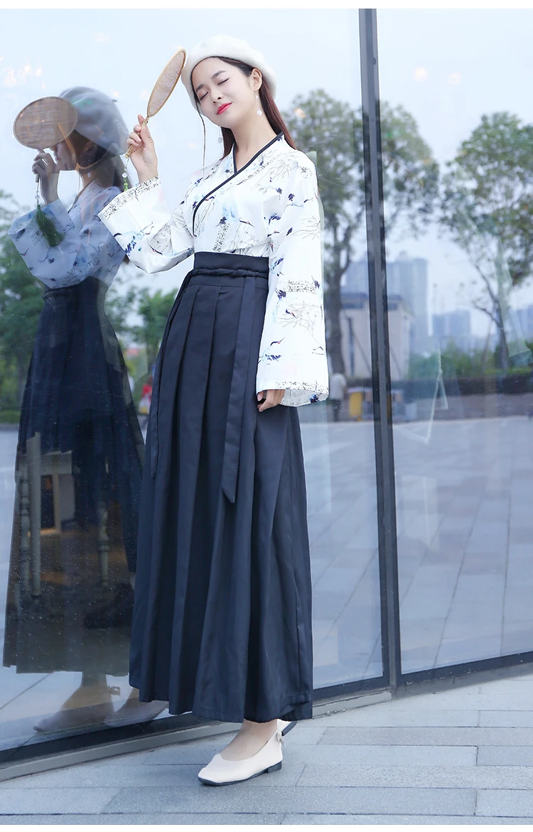 Hanfu Для женщин Кран танец костюм, китайский, традиционный этап одежда для певцов карнавальный наряд Восточная одежда народное платье DC1836