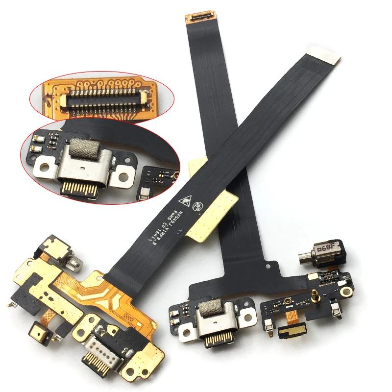 Для ZTE Nubia Z11 Mini S NX549j зарядка через usb док-станция Порты и разъёмы Разъем для микрофона плата с гибким кабелем телефон замена