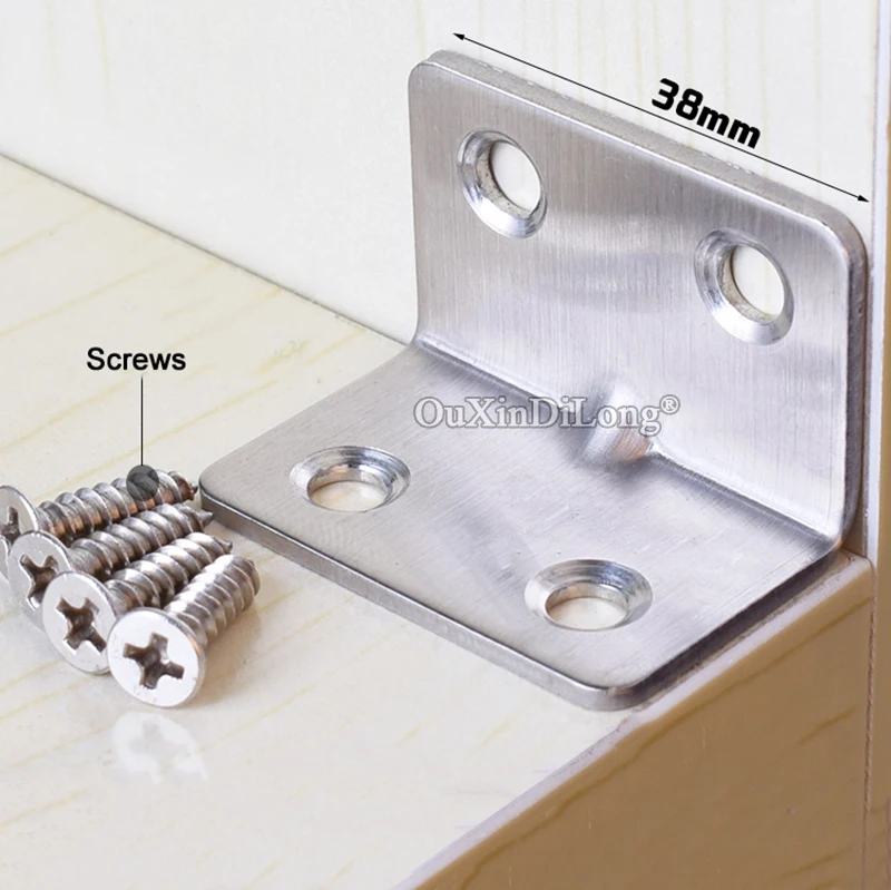 NEW 20PCS Stainless Steel Right Angle Bracket Corner Braces Joint Shelf