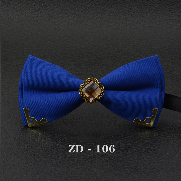 2018 галстук-бабочка для Для мужчин Бизнес двойной сплошной свадебные жених бабочкой Бабочка Rhinestone Галстуки Галстук синий фиолетовый Люкс