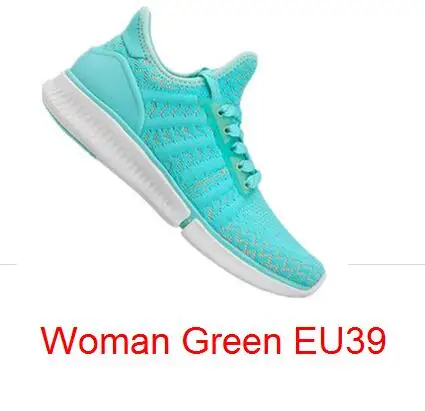 Xiaomi Mijia спортивная обувь, кроссовки высокого качества профессиональная Мода IP67 Водонепроницаемый без смарт чип ультра светильник обувь - Цвет: Woman green  EU39