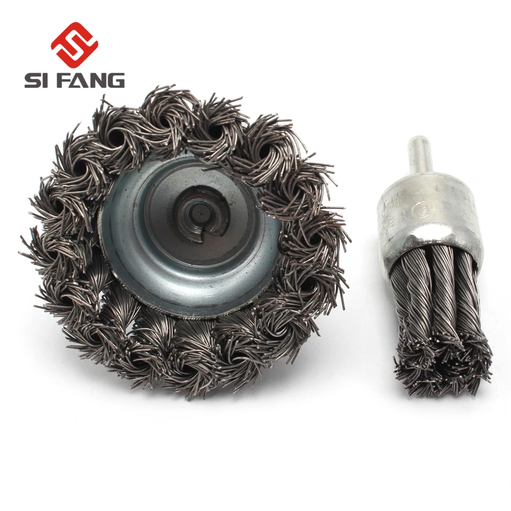2 шт. проволока из нержавеющей стали колеса кисточки винт узловой Twist Knot wire полировки для роторный инструмент