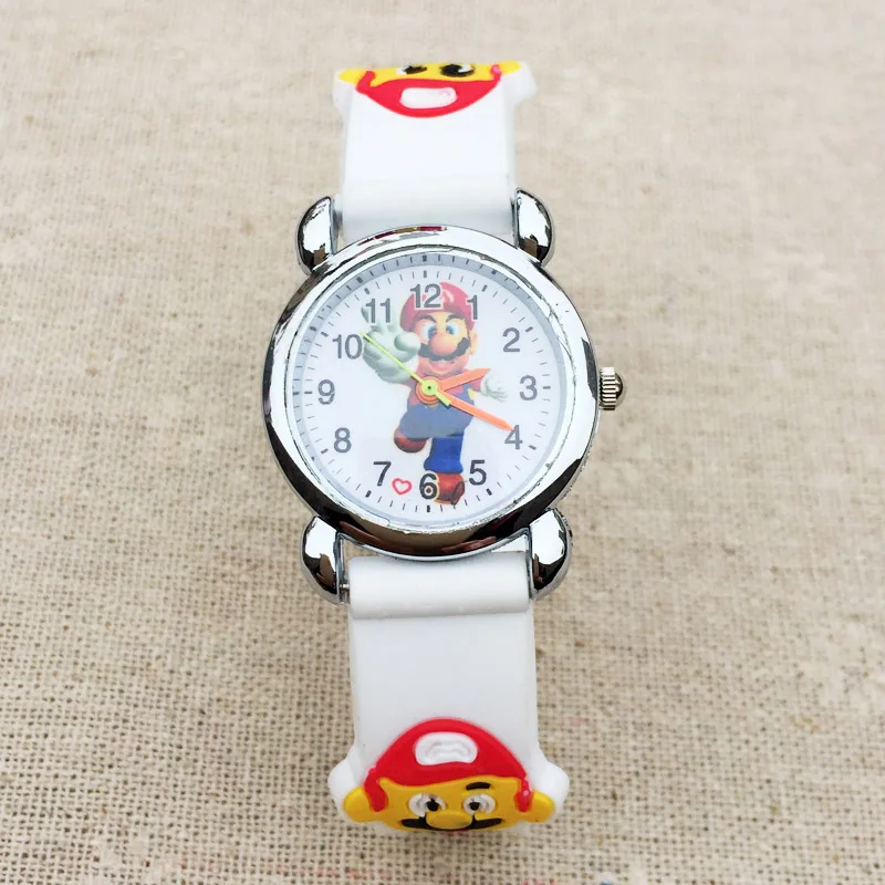 Детские часы с мультяшным Марио; кварцевые 3D Силиконовые наручные часы для девочек; Clcok E08
