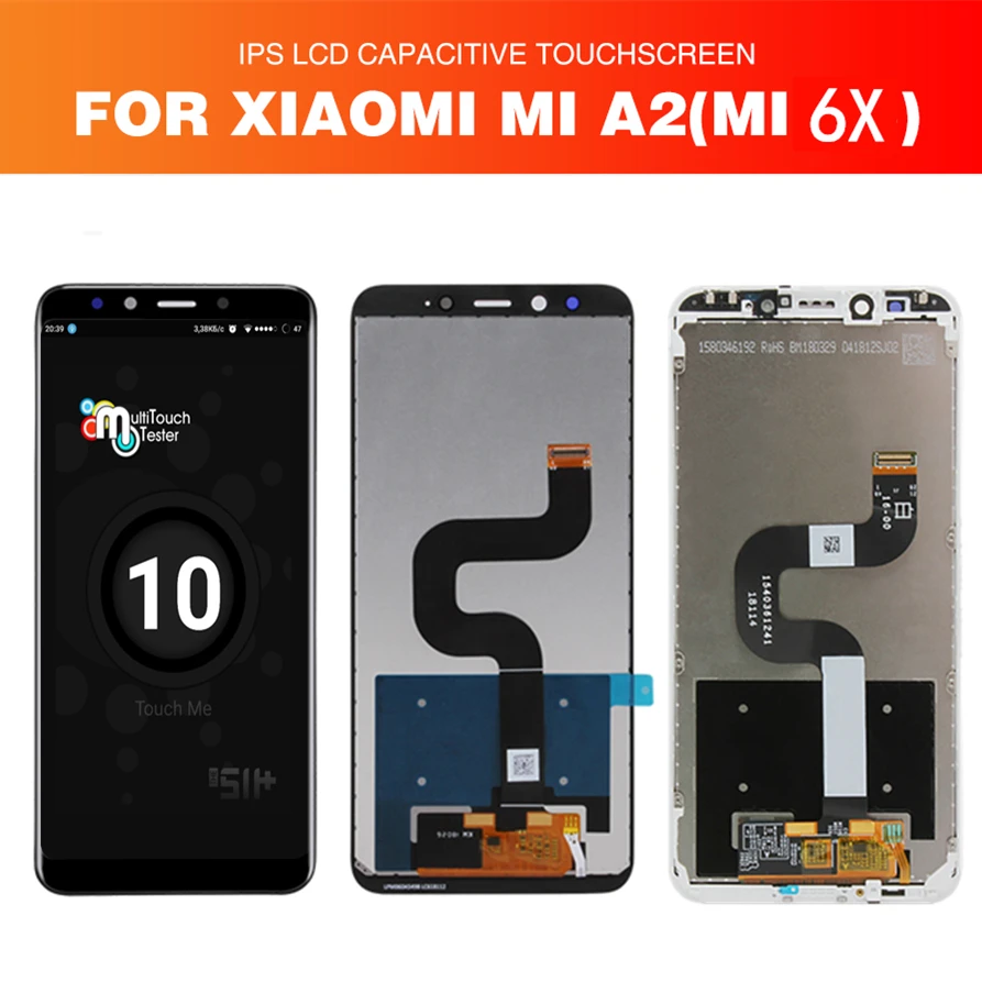 100% протестированный для Xiaomi Mi A2 ЖК-дисплей дигитайзер сенсорный экран 6X