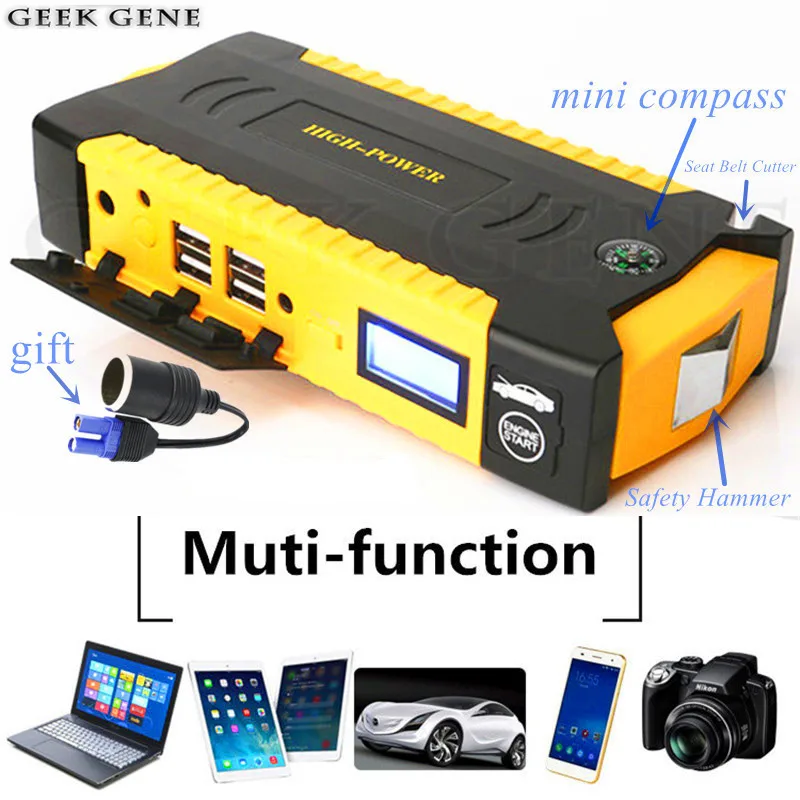 

Multifunction Car Jump Starter Portable 12V Power Bank Emergency Starting Device Diesel Charger For Car Battery Booster Buster
