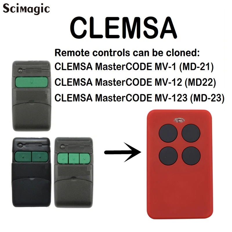 

MD-77 MANDO DE GARAJE COMPATIBLE CLEMSA MASTERCODE MV-1 MV-12 MV-123 MV1 MV12 remote control 433mhz garage command transmitter