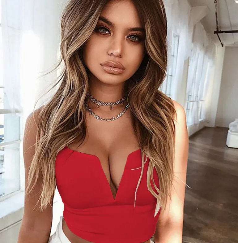 

Sexy V neck women summer crop, Camis 2019 Fashion female Slim Tank Top, Streetwear female shirt crop top