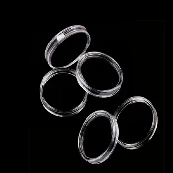 

Wholesale 23mm Transparent Coin Display Holder Applied Clear Round Cases Coin Storage Capsules Home Organizer