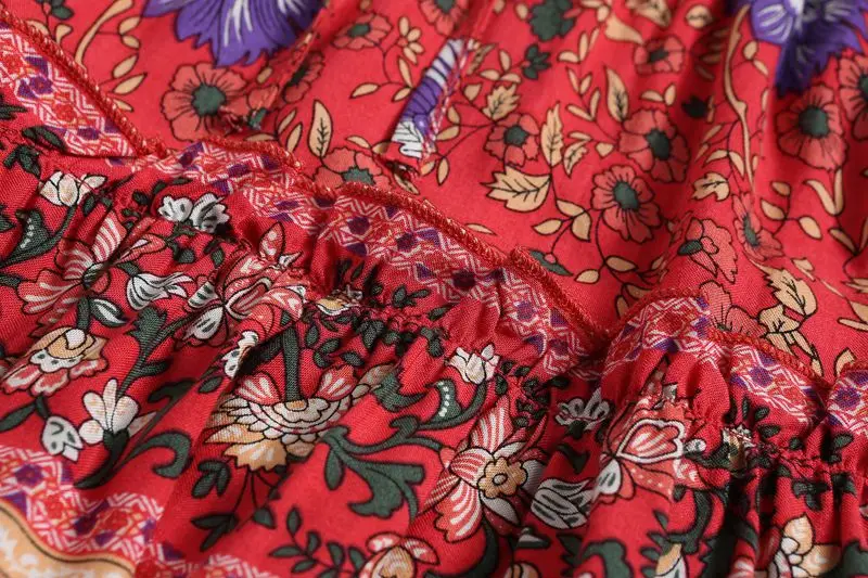 Летняя стильная повседневная женская пляжная мини-юбка в стиле бохо, Женская богемная модная юбка с цветочным принтом, женские юбки