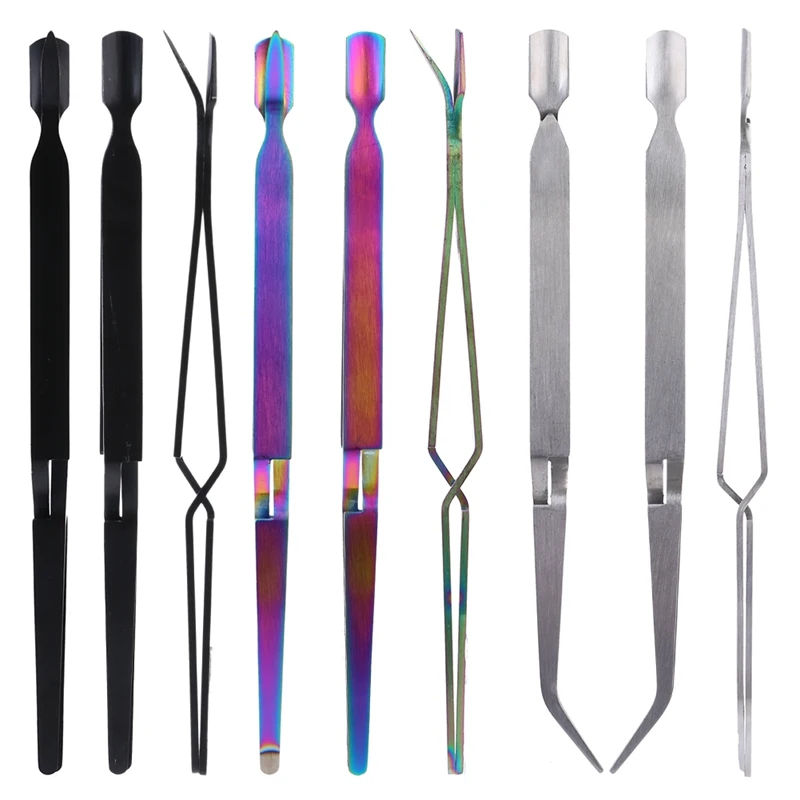 

Nail Tools Pliers Stainless Steel Tweezers Phototherapy Extended Crystal Clamps for Nail DIY Shaping