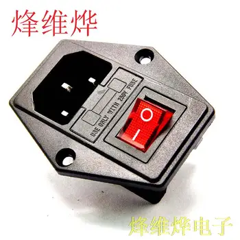 

AC power socket AC-01 switch with lighted fuse holder lug 15A / 250V (10)