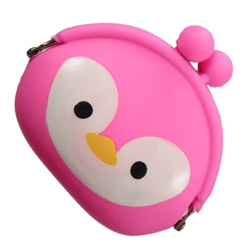 

5pcs( ABDB-Women Girls Wallet Kawaii Cute Cartoon Animal Silicone Jelly Coin Bag Purse Kids Gift Penguin