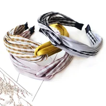 1 шт. повязка на голову для девочек плед небольшой свежий авторский ретро крест ткань повязка G0407