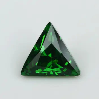 

30PCS 3x3~10x10mm Triangle Shape Green AAAAA Loose Cubic Zirconia stone Brilliant Cut CZ Stone For Jewelry DIY