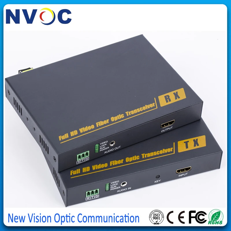 HDMI волоконно-оптический удлинитель 1080P с RS232 и стерео аудио HDMI волоконно-оптический конвертер, евро зарядка