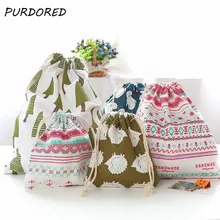 PURDORED 3 Pcs/set Portable Drawstring Bags Travel Organizer Storage Bag Women Cosmetic Bag Travel Packing Organizer Pouch Set