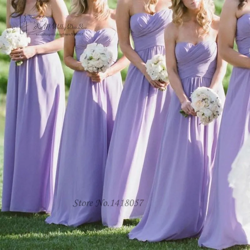 Африканский Фиолетовый Сирень Платья Невесты Длинные Платье de Festa de Casamento Милая Pleat Романтический Свадебное Платье
