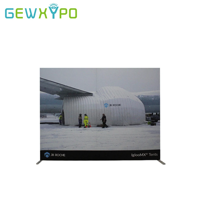 Free Shipping 10ft*8ft Portable Straight Tension Fabric Banner Display Stand With Single Side Graphics+ Durable Oval Table
