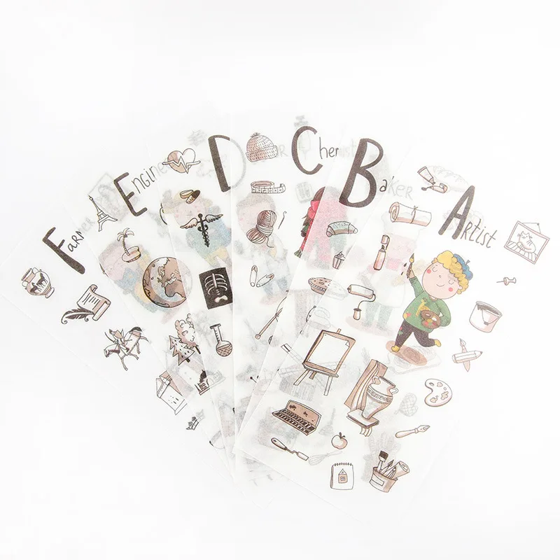 

6Sheets/Set After growing up Creative Decoration Scrapbooking Stickers Transparent PVC Stationery Planner Stickers