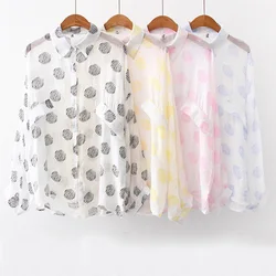 2019 New Summer Chiffon Blouses Polka Dots Women Shirts Casual Long Sleeve Vintage Ladies Shirt Tops Korean Fashion Clothes 2019 New Summer Chiffon Blouses Polka Dots Women Shirts Casual Long Sleeve Vintage Ladies Shirt Tops Korean Fashion Clothes