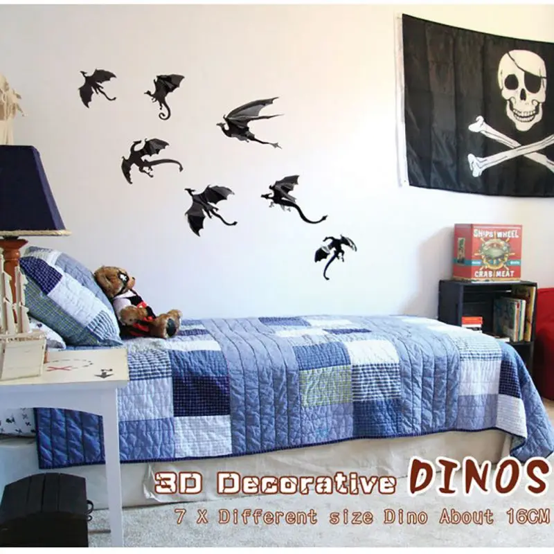 3d dragon wall art fantasy dragon silhouettes halloween decor dinosaurs boys rooms fun life game of
