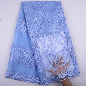 

African Lace Fabric 2019 High Quality Embroidery Tulle Lace Fabric African French Net Lace Fabric For Party Dress A1404