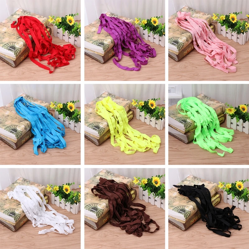 Hot 10 yards 15MM Elastic Shinny Spandex Satin Band DIY Clothes