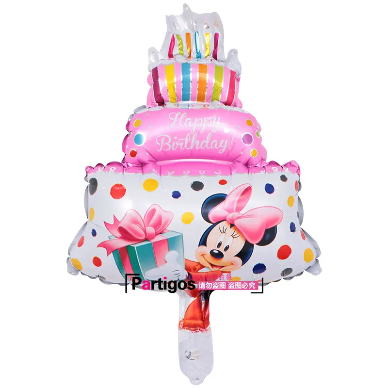 10 шт./лот мини торт конфеты фольги Воздушные шары Милая принцесса день Рождения Декор 1th День рождения globos Baby Shower воздушные шары - Цвет: pink Minnie cake