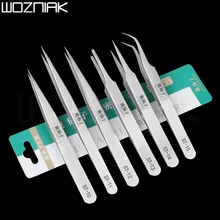 Пинцет для бровей из нержавеющей стали, инструменты для наращивания ресниц, вспомогательный ремонт, сверхтонкий Высокоточный антикислотный пинцет