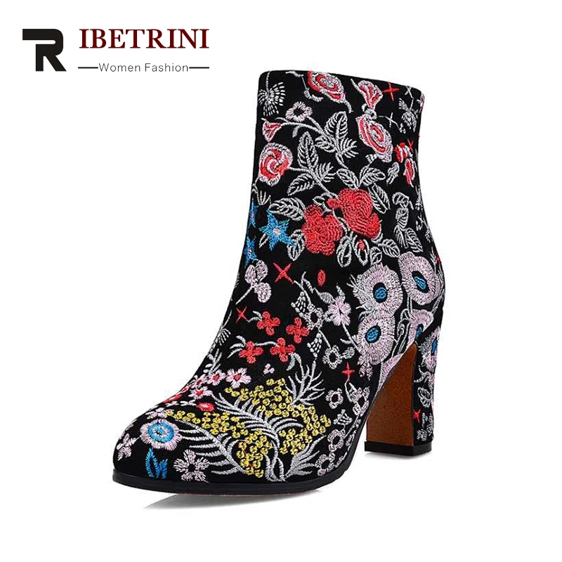 Suede angle boots RIBETRINI 2017 winter colorful c