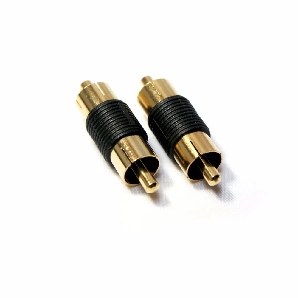 

5pcs GOLD RCA Phono Coupler RCA Male to RCA Male Audio Video Connector