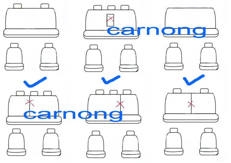 Carnong универсальный чехол для автомобильных сидений, протектор, 5 сидений, стандартный автомобильный передний полный набор чехлов, аксессуары для интерьера, чехлы для сидений автомобиля