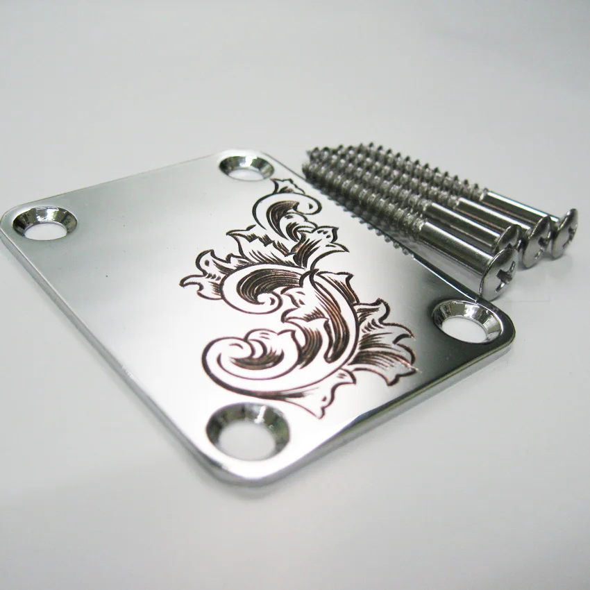 Free shipping custom metal neck plate hand engraving retro leaf pattern