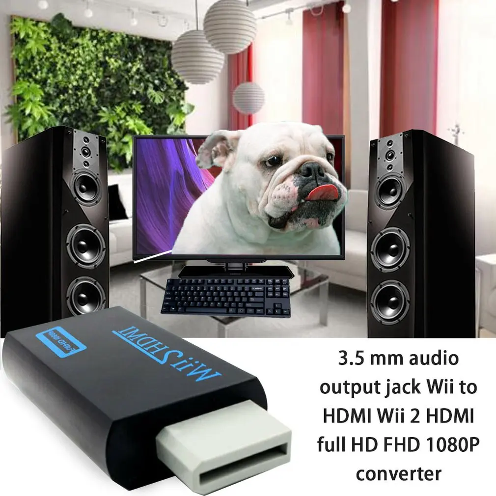 3,5 мм аудио выход разъем для wii к HDMI wii 2HDMI Full HD FHD 1080P конвертер