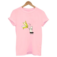 Летняя футболка с забавным принтом банана кота, Женская хлопковая футболка с коротким рукавом, модная повседневная женская одежда Tumblr Harajuku