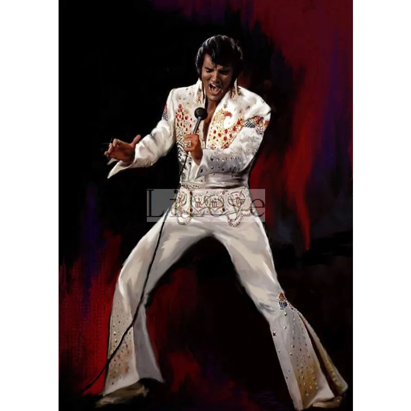 

diy 5d diamond painting square rhinestones accessories diamond 5d beads embroidery Elvis singing diy handmade wall sticker FG873