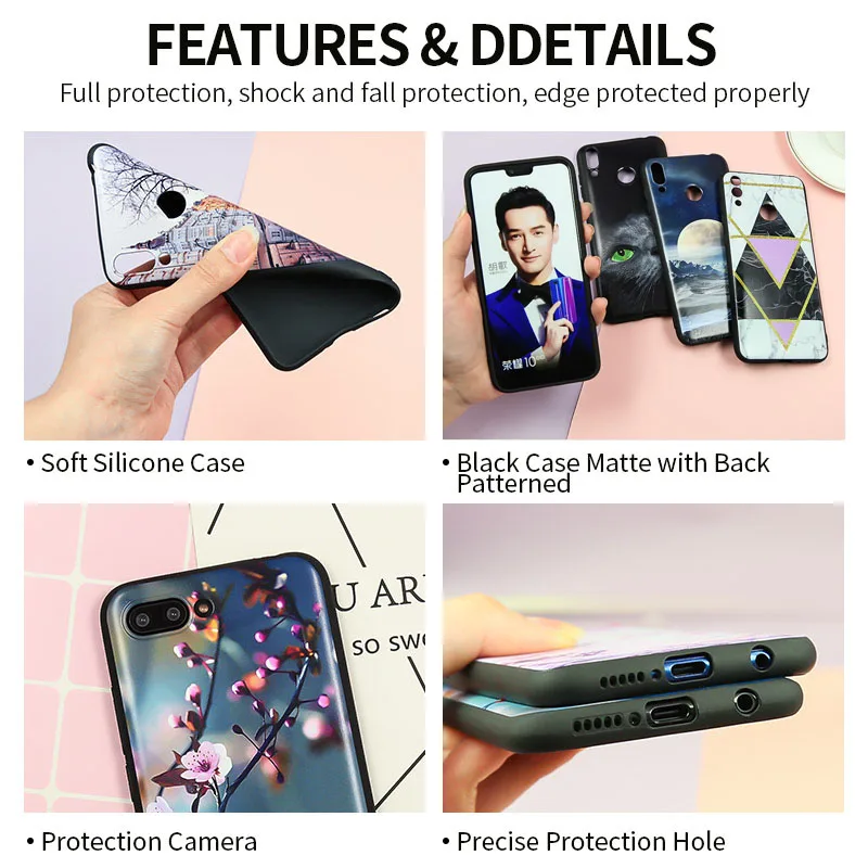 حافظة لهاتف Huawei Y5 لايت 2018 لينة TPU كوكه هواوي Y5 2018 Y5 رئيس 2018 أسود جراب هاتف سيليكون هواوي Y 5 2018 غطاء ماتي