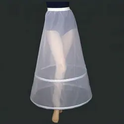 Женские 2 Обручи А-силуэта для свадьбы и невесты Crinolines Vestidos Underskirt Petticots Skirt Женская длинная белая Нижняя юбка